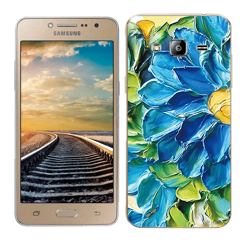 Мягкий чехол для Samsung Galaxy J2 Prime силиконовый с масляной росписью задняя крышка G532F