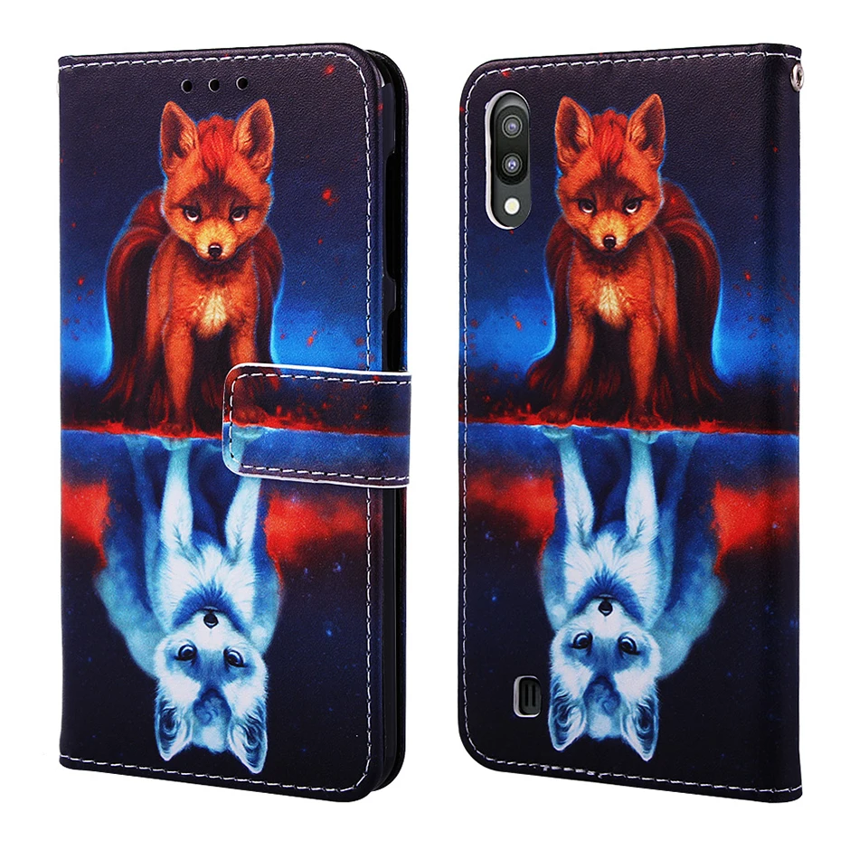S8 Plus Чехол Кошелек С Рисунком Тигра панды и слотом для карт Samsung Galaxy M10 M20 M30 A10 A20 A30
