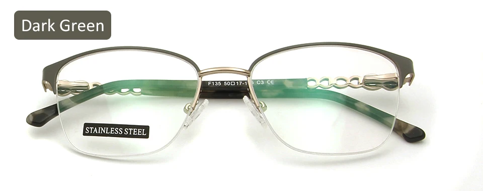 women glasses green Роскошные Дамские очки кошачий глаз оправа из нержавеющей стали оптическая оправа кошачий глаз очки Стразы для женщин оптические очки - Цвет оправы: women glasses green