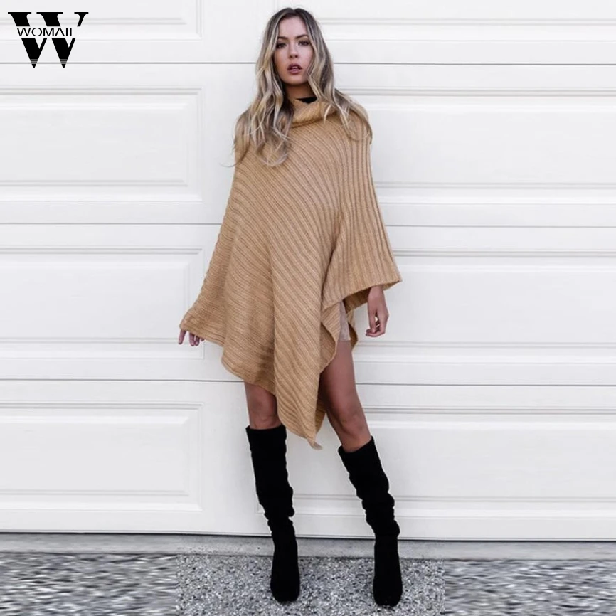 CharmDemon Women Loose Knitted Sweater Casual Jumper Tops Shawl jr6.6A | Женская одежда