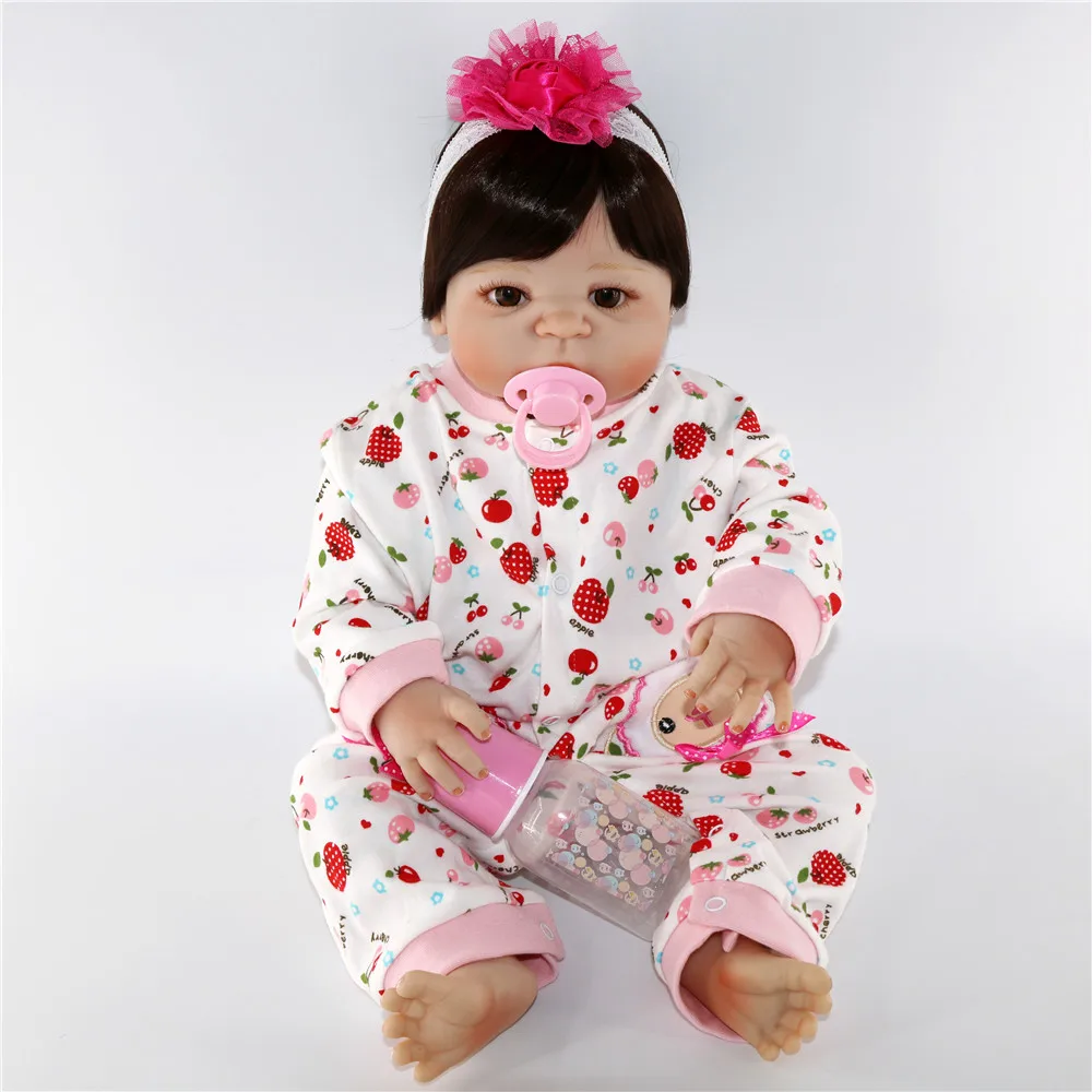 Белый bebe reborn girl 57 см силиконовая кукла Reborn Baby игрушка для новорожденной маленькой принцессы Детская bonecas