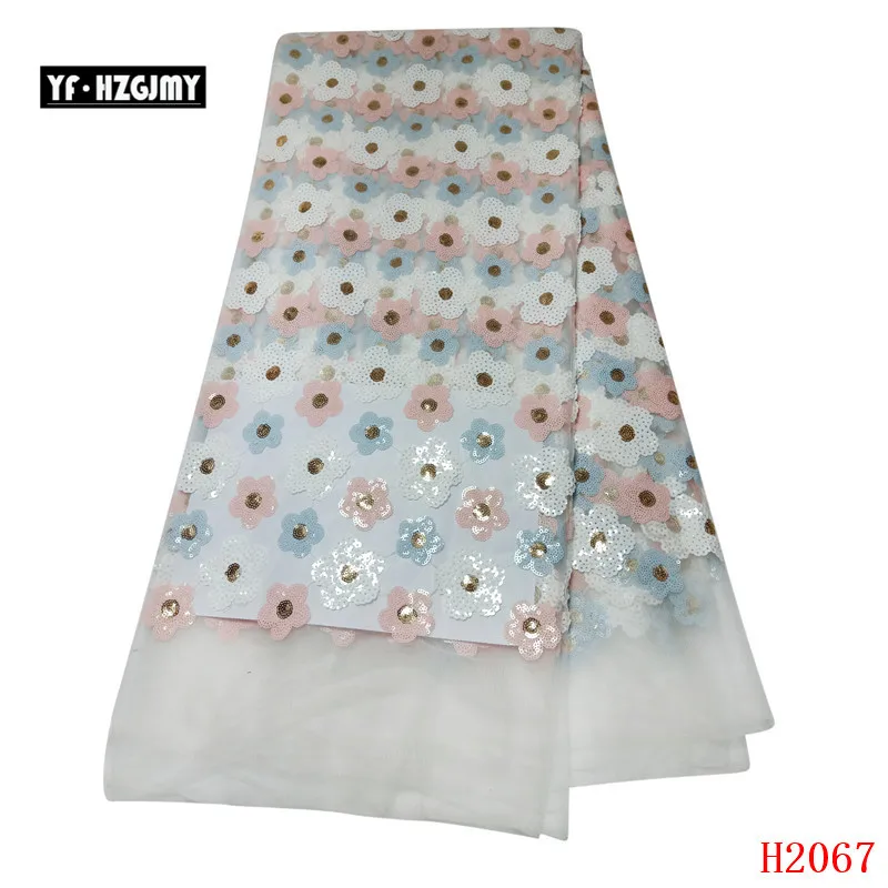 YF HZGJMY Hot selling 3D flowers sequins lace fabric material french net tulle high quality evening dress A2067-1 | Дом и сад