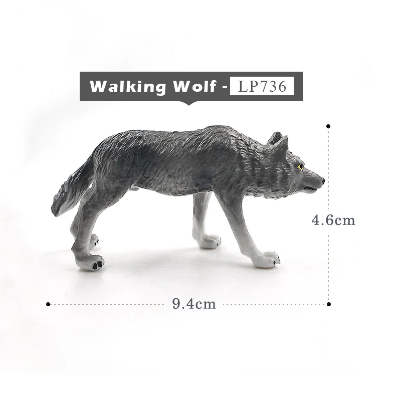 Walking Wolf Искусственный леопард, волк, гиена, пантера, Имитация животных, модель, фигурка, пластиковое украшение, развивающая игрушка, фигурка, подарок для детей - Цвет: Walking Wolf