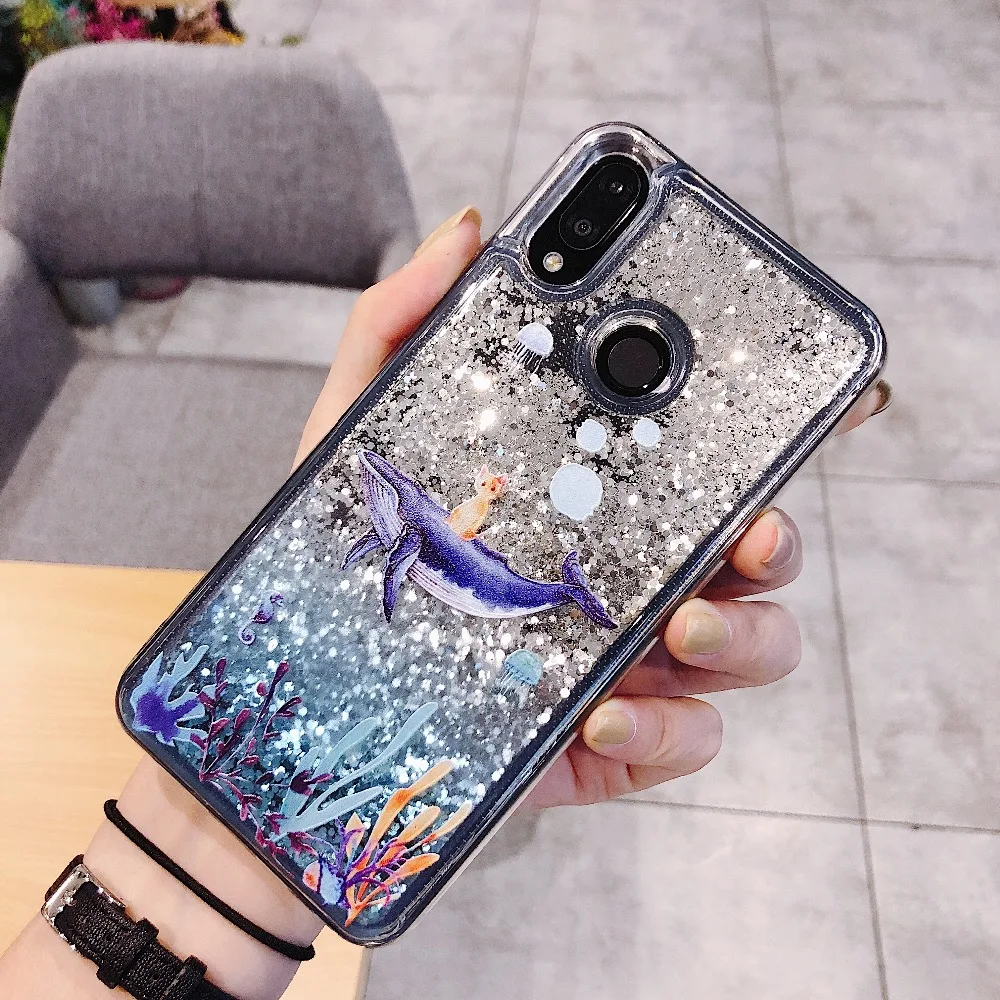 Симпатичные Дельфин с блестками жидким песком чехол для телефона Xiaomi 8 F1 MIX2 MAX3 MIX 2