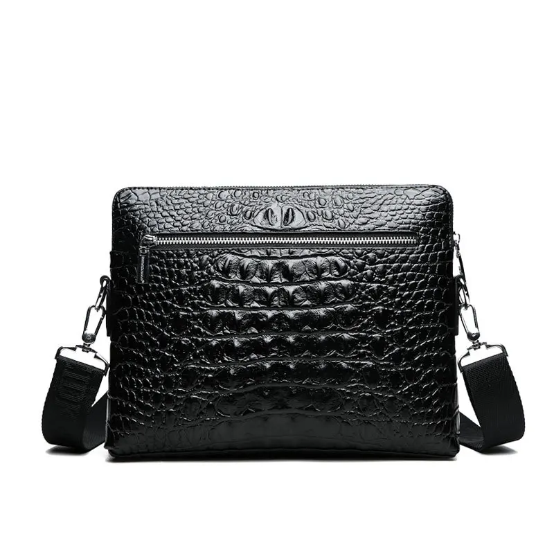 Мужская деловая сумка с текстурой под кожу крокодила мужской портфель