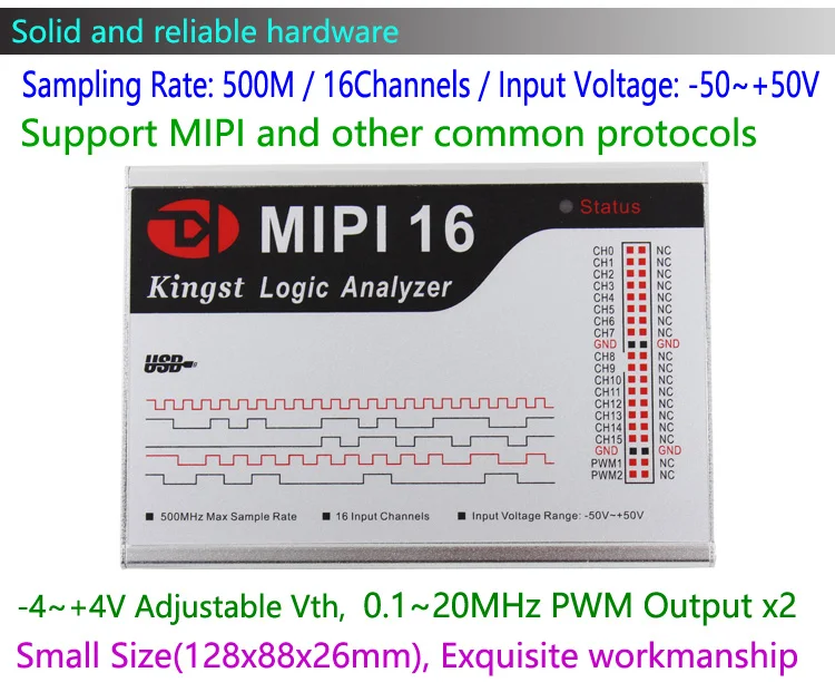 Kingst MIPI16 USB логический анализатор 500M Максимальная скорость выборки 16 каналов 10B