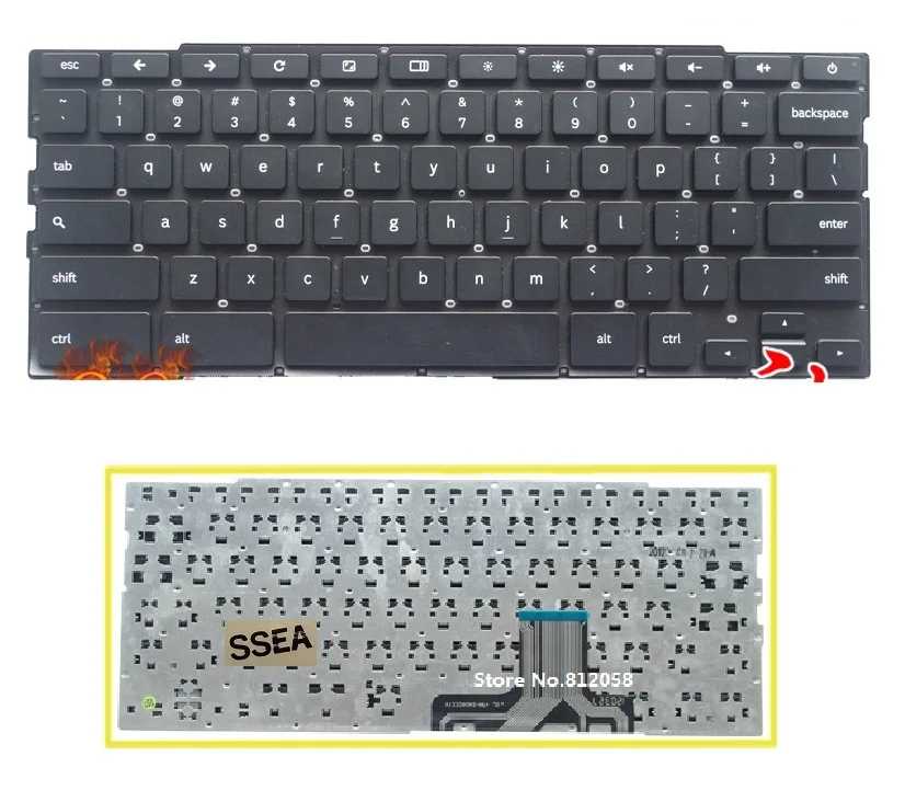 

SSEA New US keyboard without frame for Samsung XE550C22 XE550C22-A01US Chromebook OS laptop Keyboard