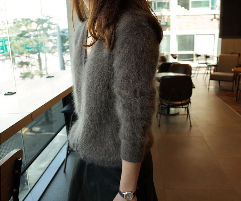 100% натуральный норковый кашемировый кардиган на кнопках длинный свитер с норкой
