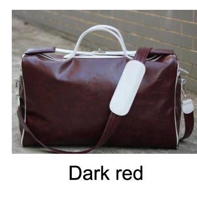Dark red JASON TUTU мужская кожаная дорожная сумка винтажные сумки для путешествий мужская дорожная сумка в деловом стиле с плечевым ремнем Sac Voyage Hommes - Цвет: Dark red