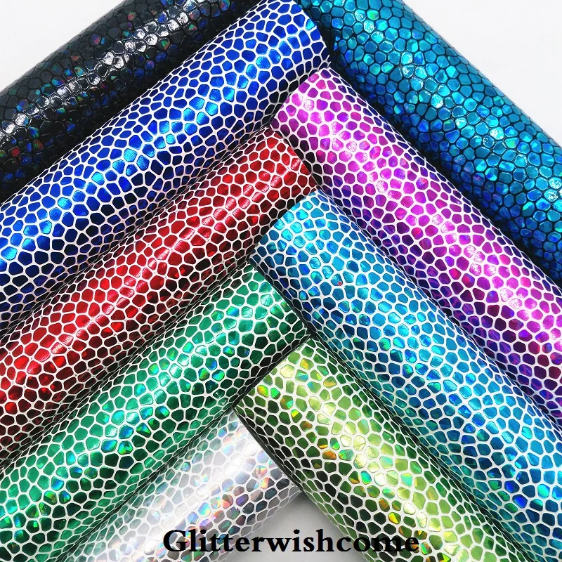Glitterwishcome 21X29 см A4 размер винил для бантов Радужное тиснение Камень кожа Fabirc искусственная кожа листы для бантов, GM165A