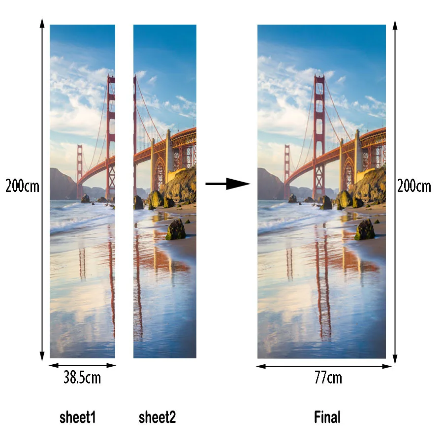 2 листа/шт. наклейка на дверь здания сделай сам|balcony mural|bridge muralbedroom mural |