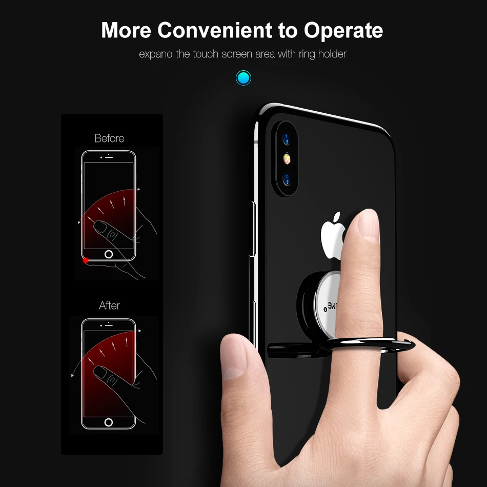Floveme 2018 New палец Автомобильный держатель чехол на айфон 6 6s Plus Case 180 градусов