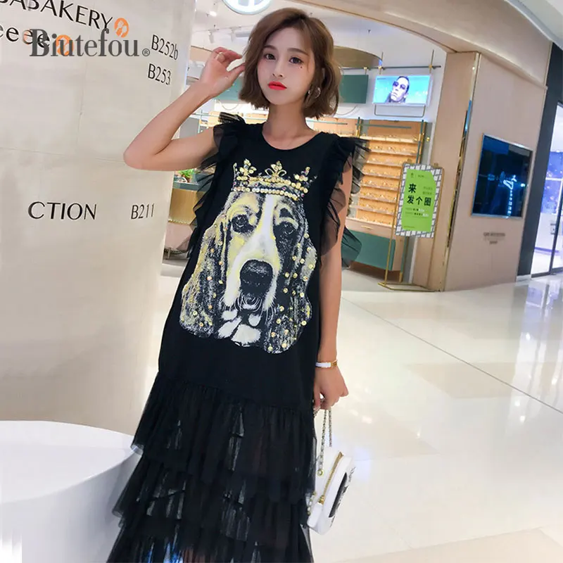 2019 летние длинные платья без рукавов газовые Лоскутные женские с