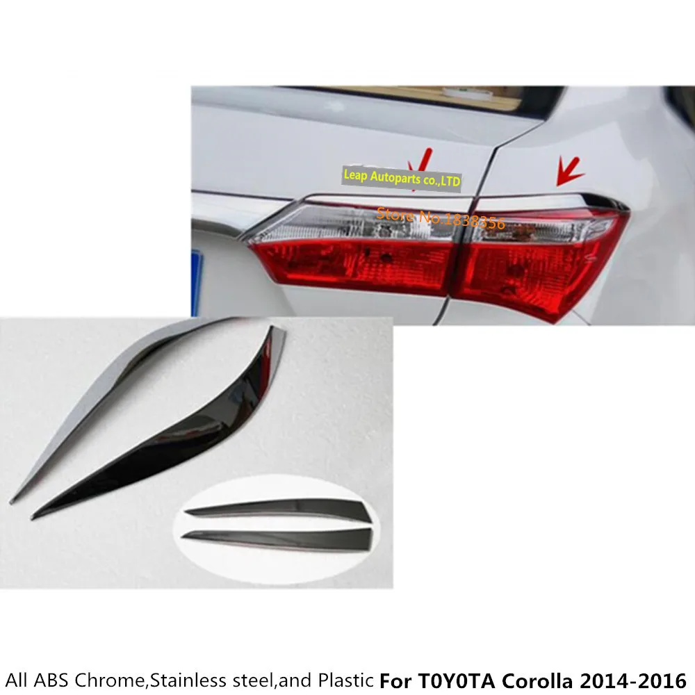 4 шт. хромированные панели для задних фар Toyota Corolla Altis 2014 2015 2016|lamp frame|trim covertail light covers