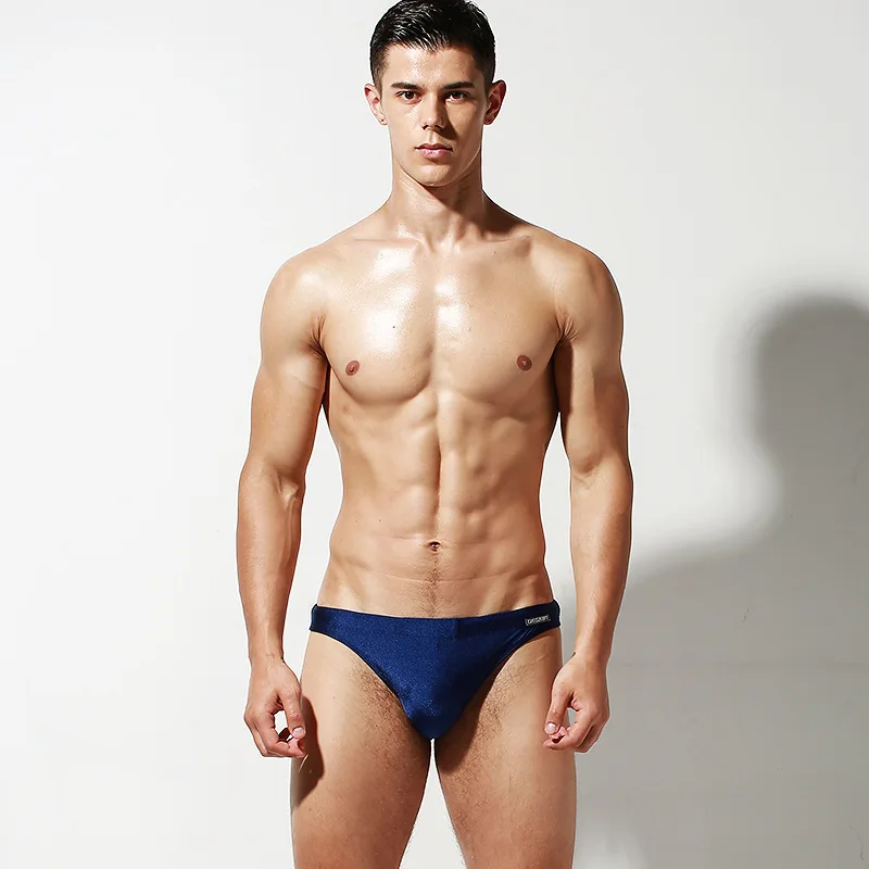 Новинка, плавки для мужчин, купальный костюм, maillot de bain, боксеры, купальный костюм, купальник, сексуальное бикини, треугольное, с низкой талией, в сеточку - Цвет: DARK BLUE