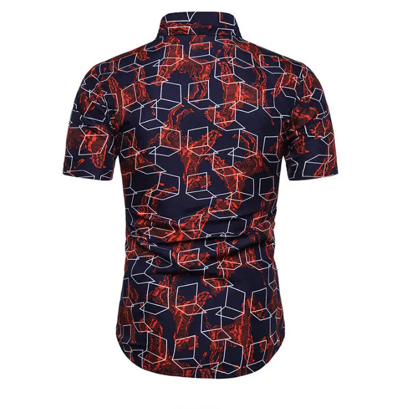 Мужские гавайская рубашка мужской Повседневное camisa masculina печатных Пляжные рубашки короткий рукав брендовая одежда
