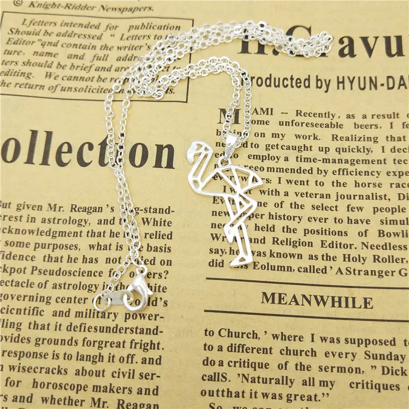 Горячая оптовая продажа модное милое ожерелье фламинго для женщин Птица кулон