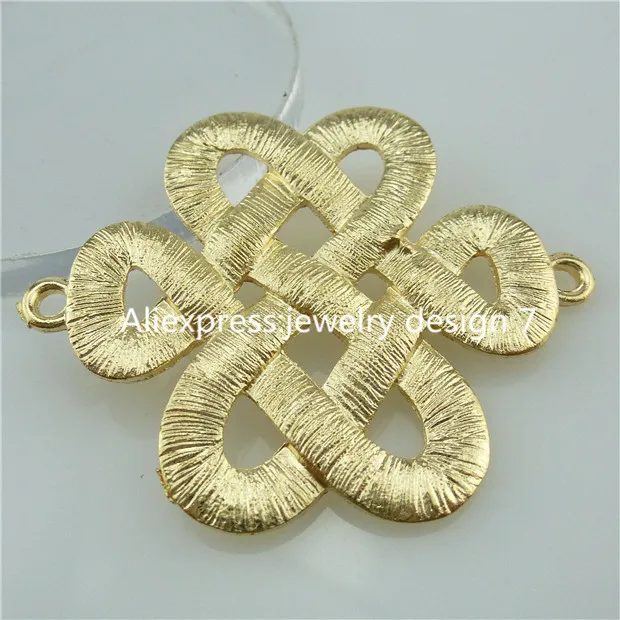 Free Shipping 14097 5PCS Matte Gold Color Tradition Chinese Knot Connector Pendant Charm | Украшения и аксессуары