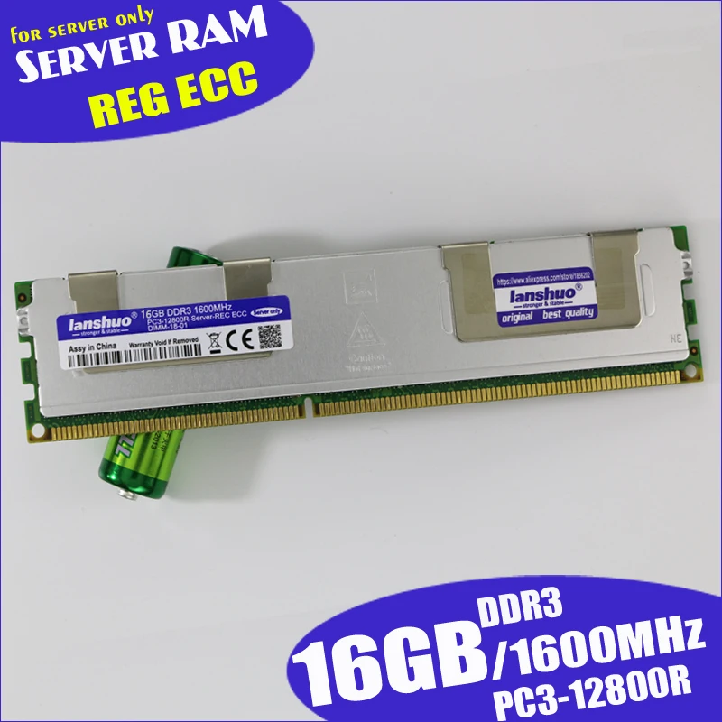 Lanshuo 8GB DDR3 1333MHz 8G 1333 REG ECC радиатор Серверная память оперативная память работает 16gb 24gb 16g 24g 32gb 32g пожизненная гарантия LGA 2011