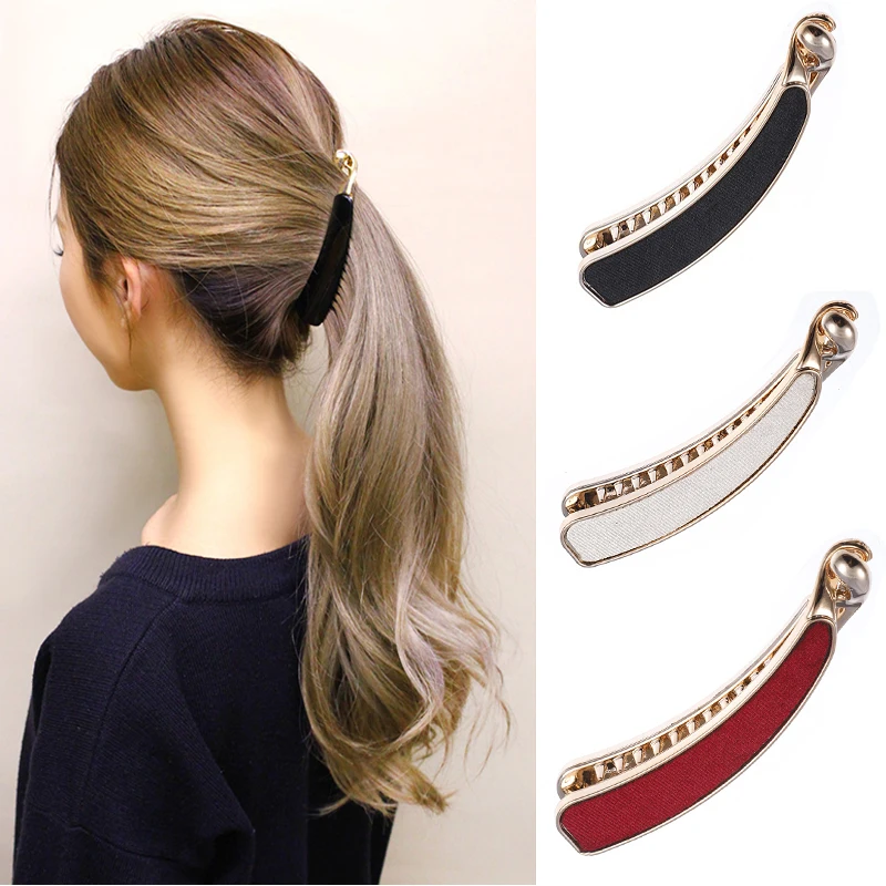 M MISM 1PC Сплошной Тканевый Шпильки Девушка Банановые Заколки Клип Корейский Стиль для Элегантной Женщины с Зубами Аксессуары Для Волос На.