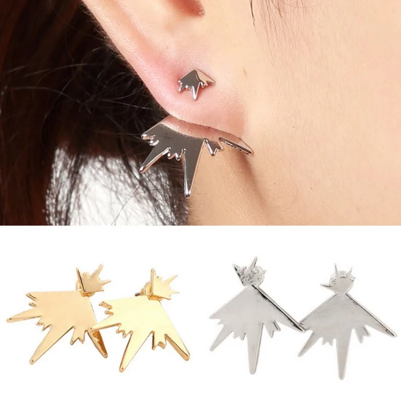 2017 г. Лидер продаж модные геометрический Спайк Снежинка Серьги гвоздики в стиле