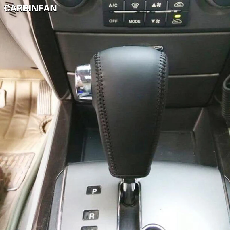 Черный чехол из натуральной кожи для Kia Sorento Automatic 2004 2005 2006 2007 2008|gear shift knob cover|shift