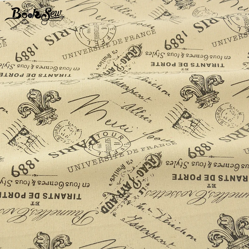 Booksew Quilting Textile Paris Free Style Cotton Linen Fabric Sewing Material Tablecloth Pillow Bag Curtain Cushion Zakka Tissu | Дом и сад