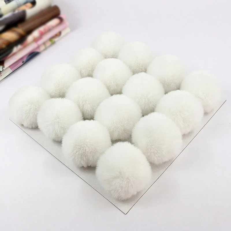 DIY красивый маленький помпон мех 6 см Искусственный кроличий мех помпоны для шляпы декоры 12 цветов
