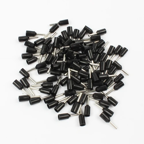 Black DIANQI E0506 трубки Изоляционные изолированные клеммы 0.5MM2 кабель провод разъема 100 шт./упак. изоляционные обжимной терминал разъем для электронных сигарет - Цвет: Black