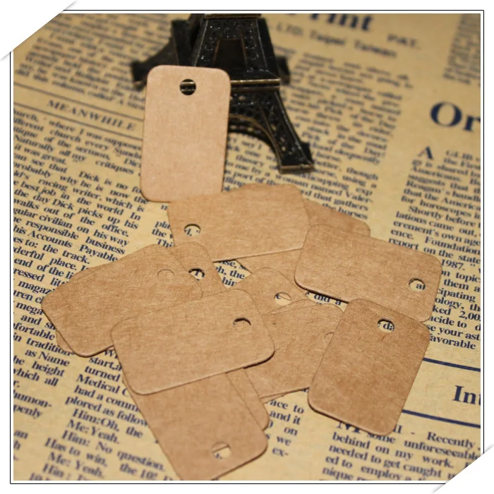 Оптовая продажа 2*3 3 см Круглый угол крафт маленькая пустая бирка ретро