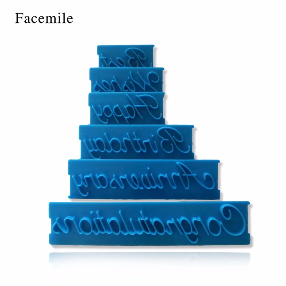 Facemile 6 шт. Алфавит числа букв печенье с мастикой эмбоссер DIY фонднт Торт