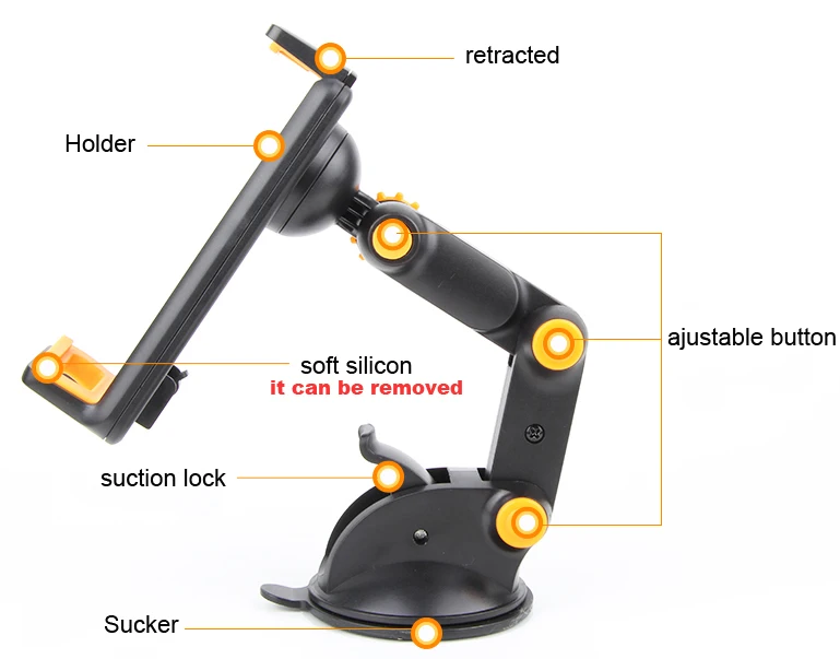 Всасывающий GPS мобильный телефон автомобильные держатели Регулируемая Складная