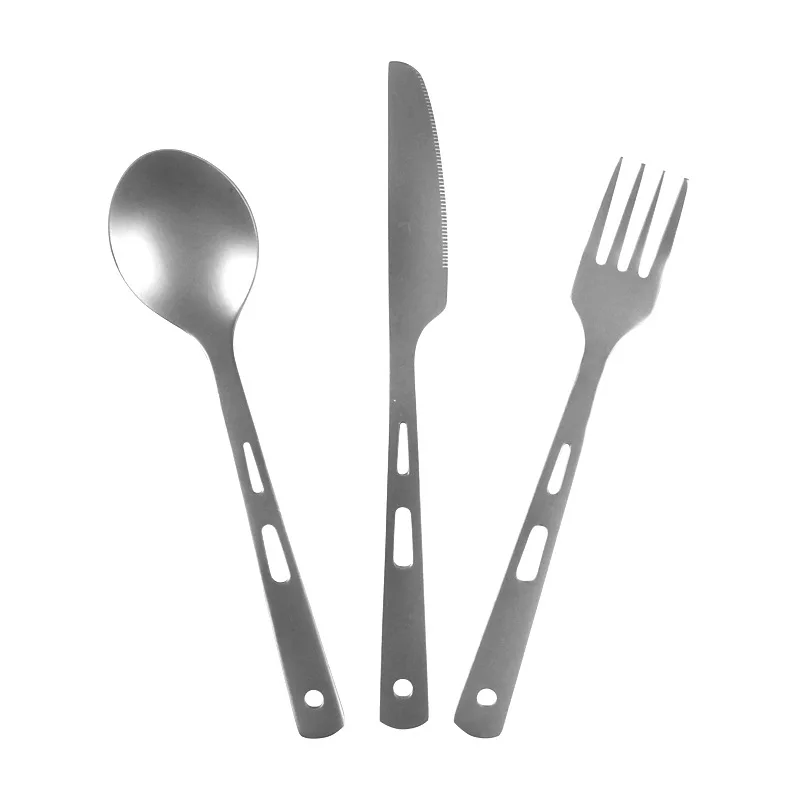 Tiartisan 3 шт. Титановая посуда с ножом вилка ложка Spork набор столовых приборов посуда инструменты для кухни дома Ta8106