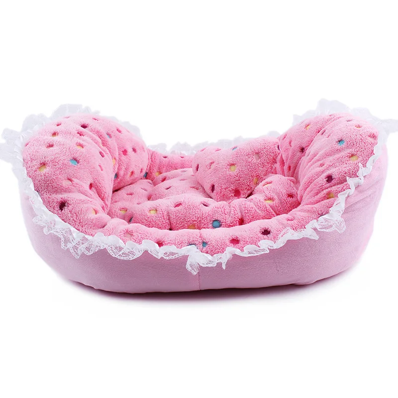 Детская мягкая кровать среднего размера для собак хлопковая со звездами