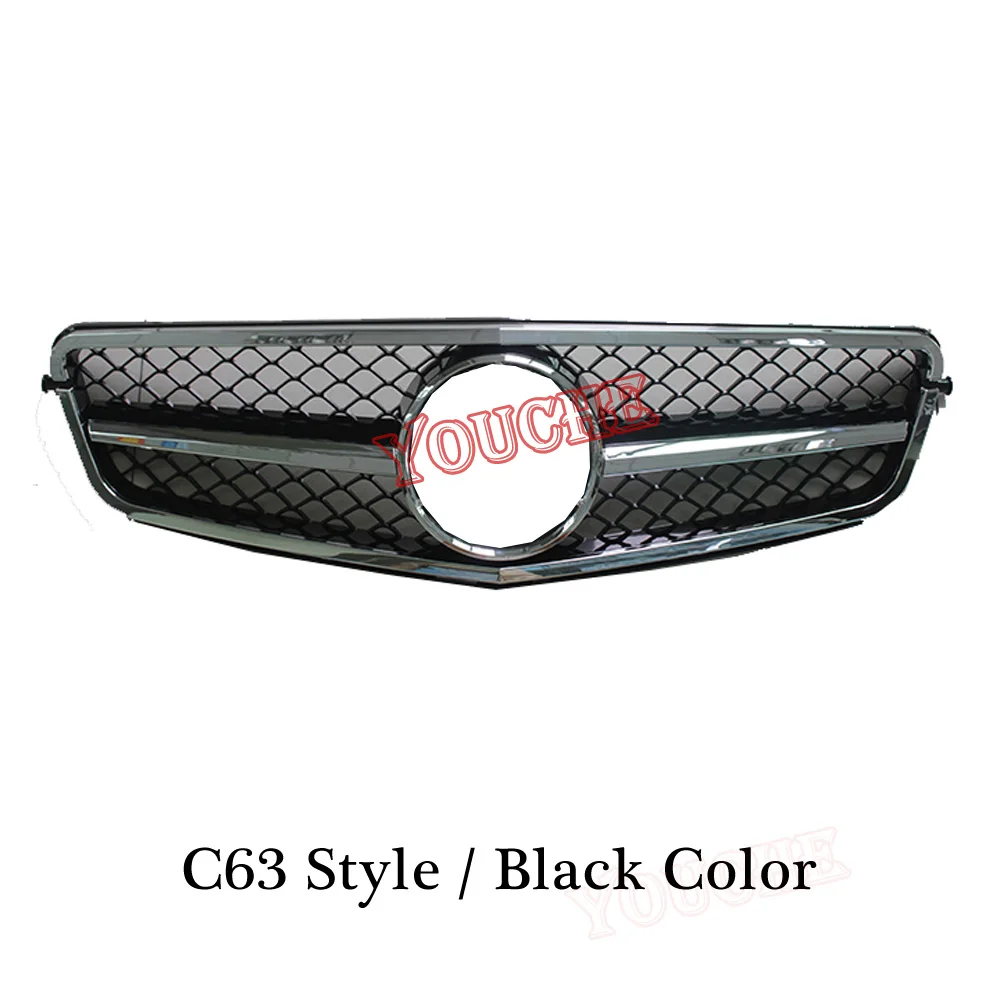 C63 Style Black W204 GT Алмазный гриль C63 AMG стиль передний капот решетка для Mercedes C W204 C180 C200 C250 C300 C350 2008 - Цвет: C63 Style Black