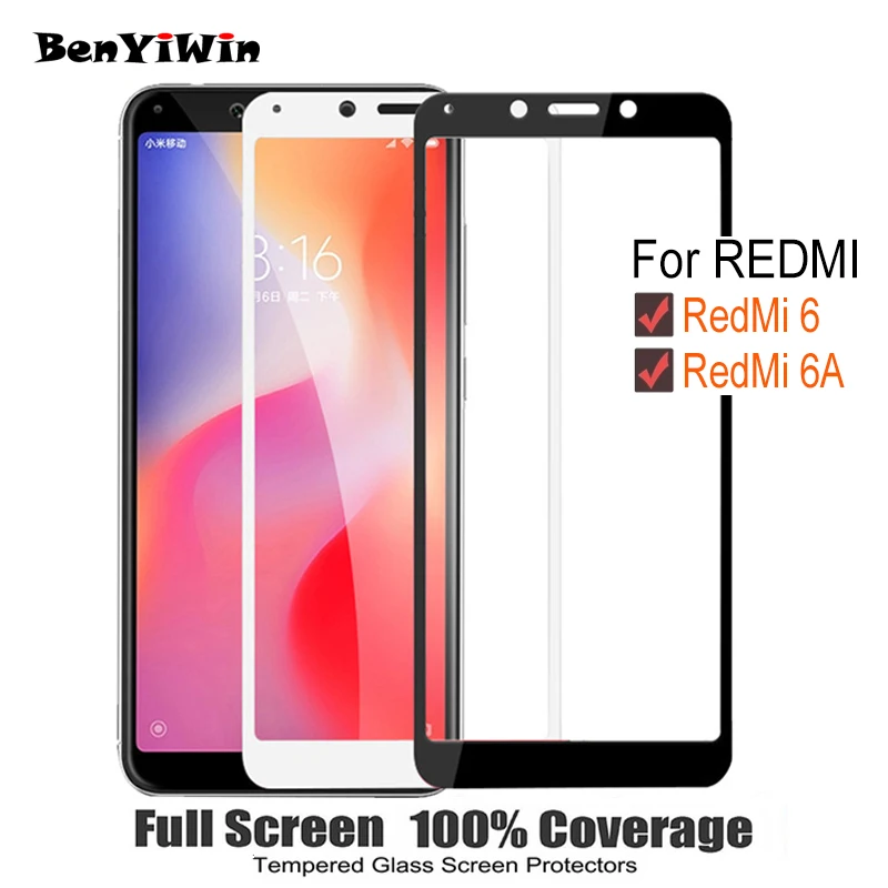2 шт Полное покрытие экрана протектор 9H на Защитное стекло для Xiaomi Redmi 6 6A закаленное стекло для Redmi 6 6A пленка