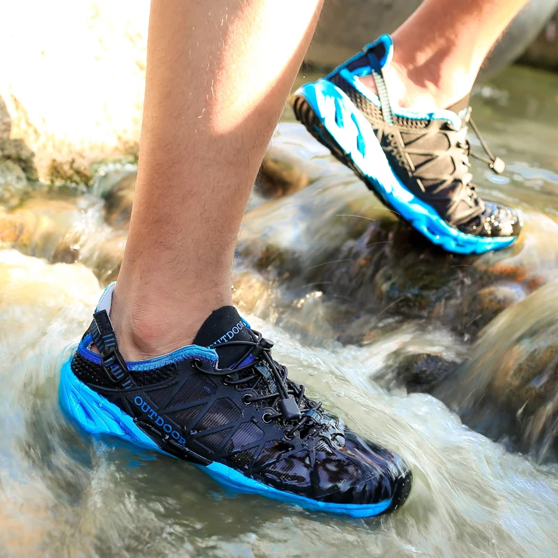 

Outdoor Sport Upstream Aqua Shoes Slip On Air Mesh Men Fishing Swim Water Beach Shoes Cool Summer Hiking Travel Women Sneakers