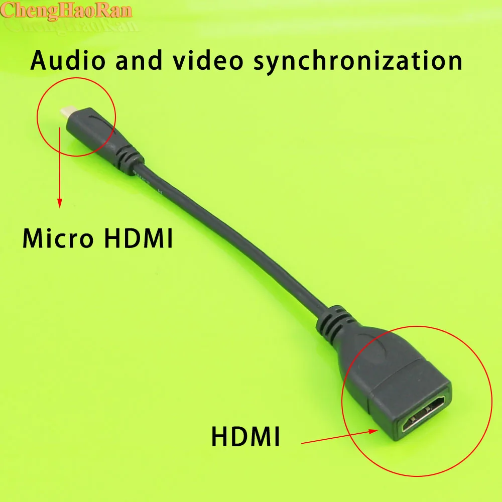 ChengHaoRan 1 шт. микро HDMI папа к D Тип Женский адаптер кабель конвертер 1080P|Компьютерные