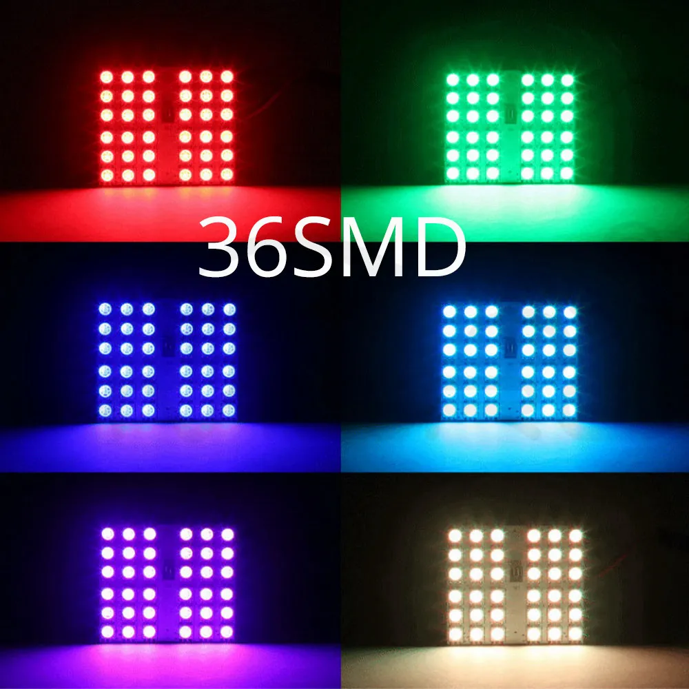 2X T10 5050 12SMD 15Smd 24smd пульт дистанционного управления Rgb Светодиодная панель для автомобиля интерьер Авто свет чтение купол фестон BA9S адаптер DC 12 В