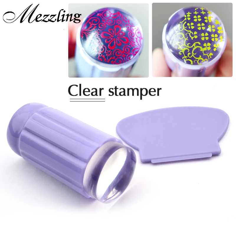 

2016 New 1pcs 2.8cm Transparent Stamp Nail Art Clear Jelly Stamp Scraper Set Polish Stamping Manicure Tools