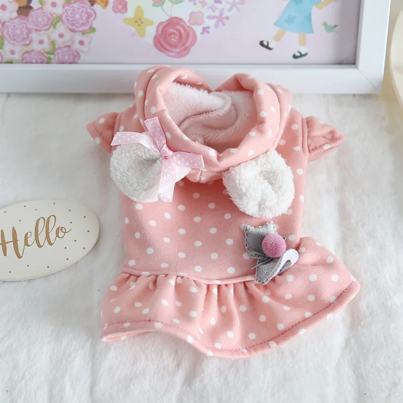 

Pet Dog Lovely Winter Keeping Warm Jacket Coat Dot Pattern Hoodies Coat For Small Dogs DC790