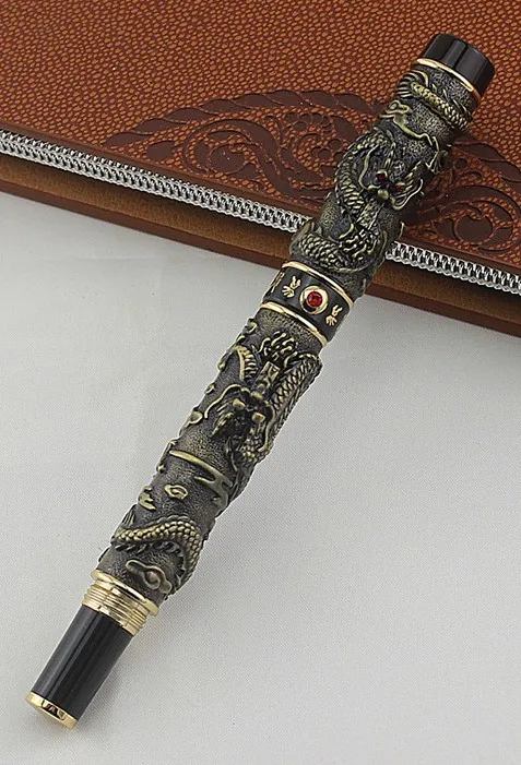 E JINHAO СЕРЫЙ Перьевая ручка Перо с широким основанием DRAGON PLAY THE PEARL - Цвет: E