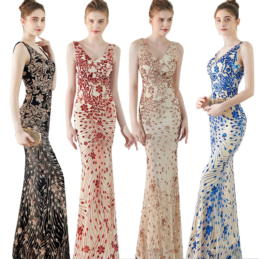 Роскошное блестящее платье Vestidos женское сексуальное без рукавов с блестками