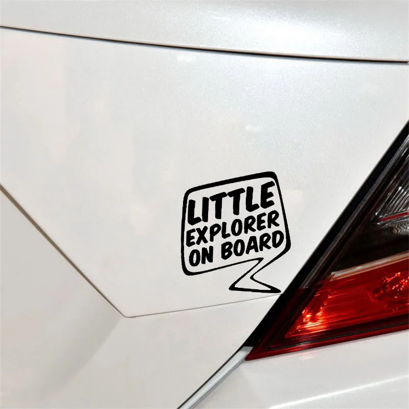 

YJZT 14cm*15.4cm Little Explorer on Board Text Vinyl Car Sticker Decals Black/Silver C10-00067