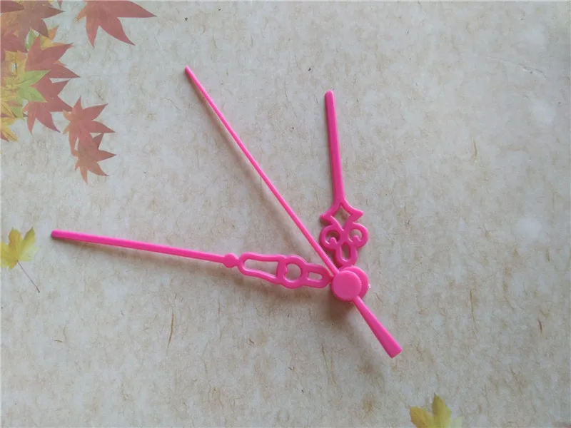 Горячая 15 комплектов розовый цвет пластиковые кварцевые часы DIY руки для