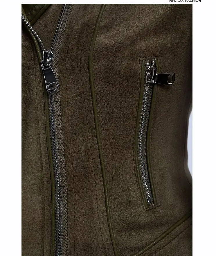 Женская куртка из искусственной кожи pu размера плюс от S до 4XL 5XL 6XL, байкерская куртка из замши для мотоциклистов, верхняя одежда размера плюс, верблюжья, зеленая, в стиле панк, Z07