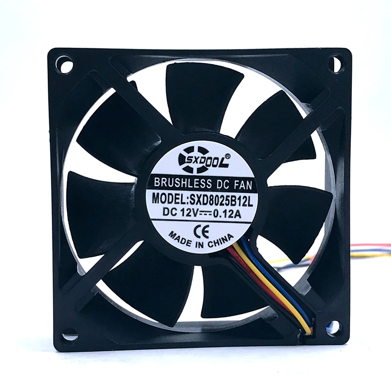 80 мм pwm вентилятор охлаждения sxdool sxd8025b12l двойной шарикоподшипник 12 В 0.12A 3300 об/мин вентилятор охлаждения процессора