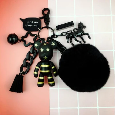 11 Bomgom мультфильм Popobe хмурый медведь плюшевый медведь милый брелок меховой помпон держатель сумка держатель с подвеской брелок кулон F146 - Цвет: 11