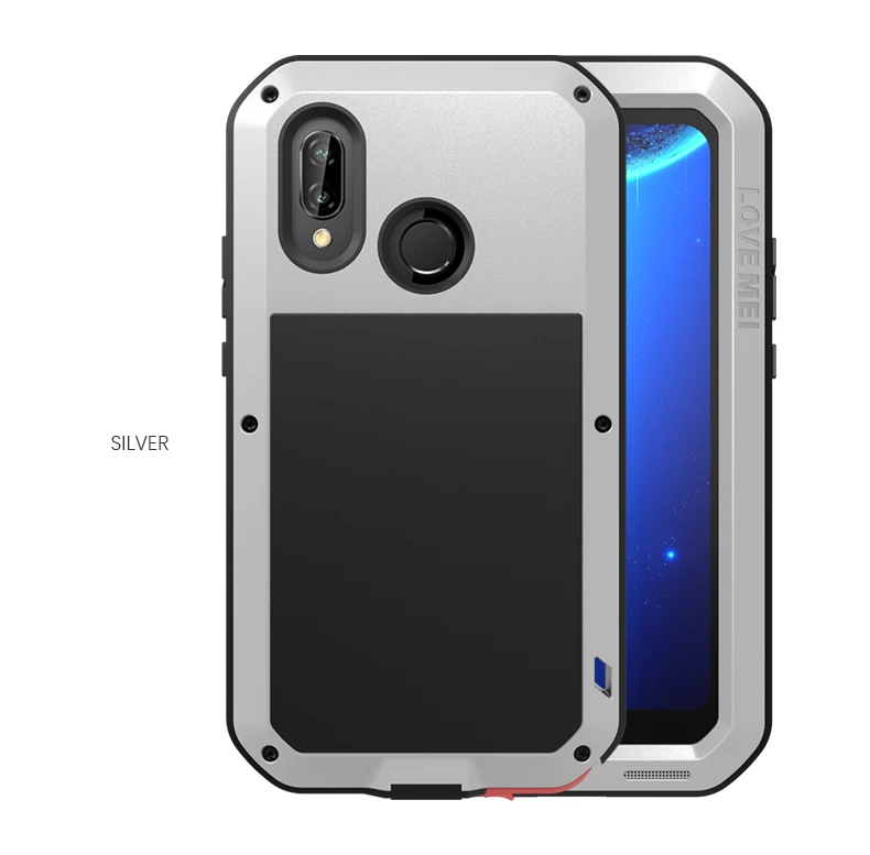 silver Для huawei mate 30 9 10 20 pro Чехол LOVE MEI противоударный водонепроницаемый металлический армированный чехол для телефона для huawei P10 Plus p20 P30 Pro Lite - Цвет: silver