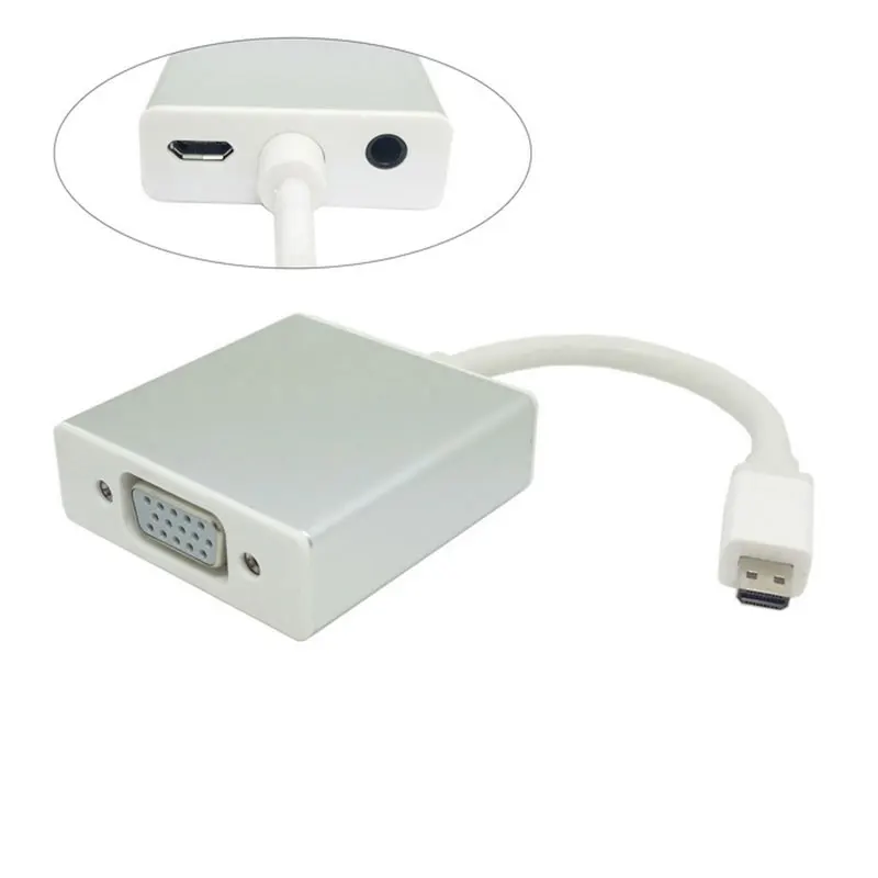 Выходной адаптер Micro HDMI VGA типа D с питанием USB и аудио видео для монитора проектора